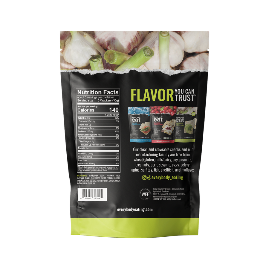 White Pepper Garlic Crispbread Crackers